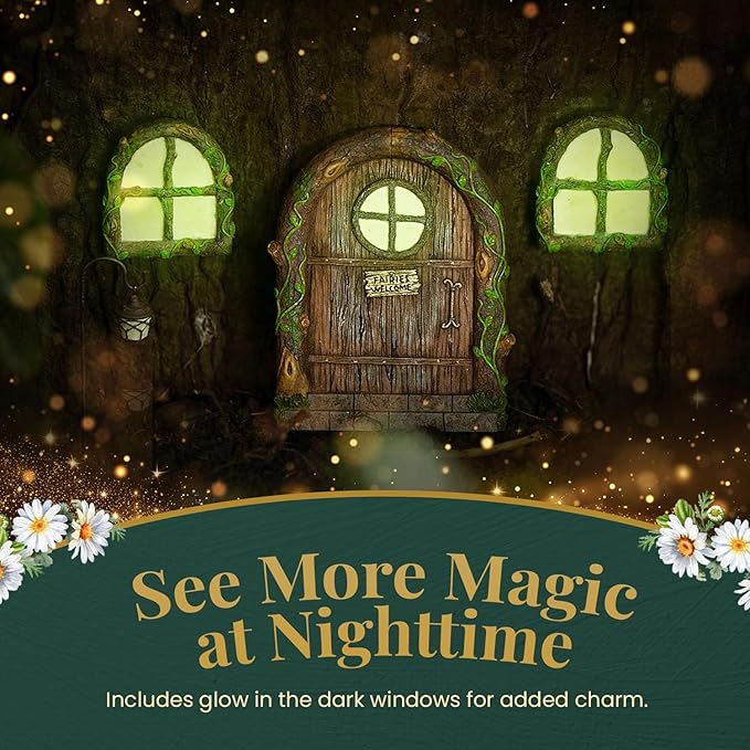 Fairy Doors for Trees, Fairy Door, Fairy Garden, Fairy House Kit, Fairy Garden Decor, Fairy Garden Accessories Outdoor kit, Fairy Doors for Trees Outdoor, Gnome House, Fairy Doors