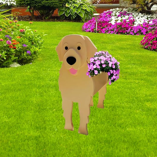 Golden Retriever Dog Planter Plant Pots,Cute Garden Dog Flower Planter,Dog Planters Birthday Gifts for Women,Office,Indoor/Outdoor Decor(9.45 * 7.17 * 13.82in)