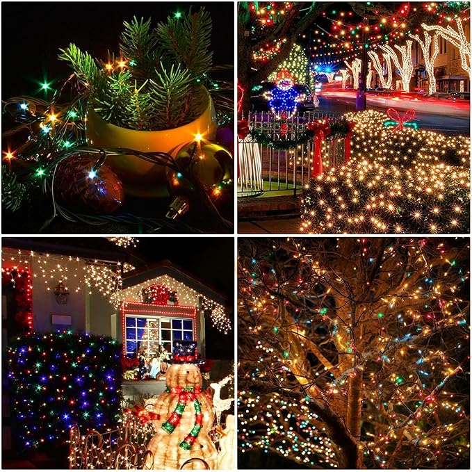 6-Pack Solar String Lights, 600 LED Extra-Long 236Ft Solar Christmas Lights Outdoor Waterproof, 8 Modes Multicolor Led Christmas Lights for Garden, Patio, Wedding, Christmas Decorations