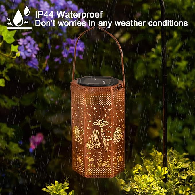 2 Pack Turtles Solar Lanterns Garden Decor - Birthday Gifts for Women Mom Grandma, Solar Lantern Outdoor Waterproof Hanging Solar Lights Outside for Yard, Patio, Lawn, Yard, Outdoor