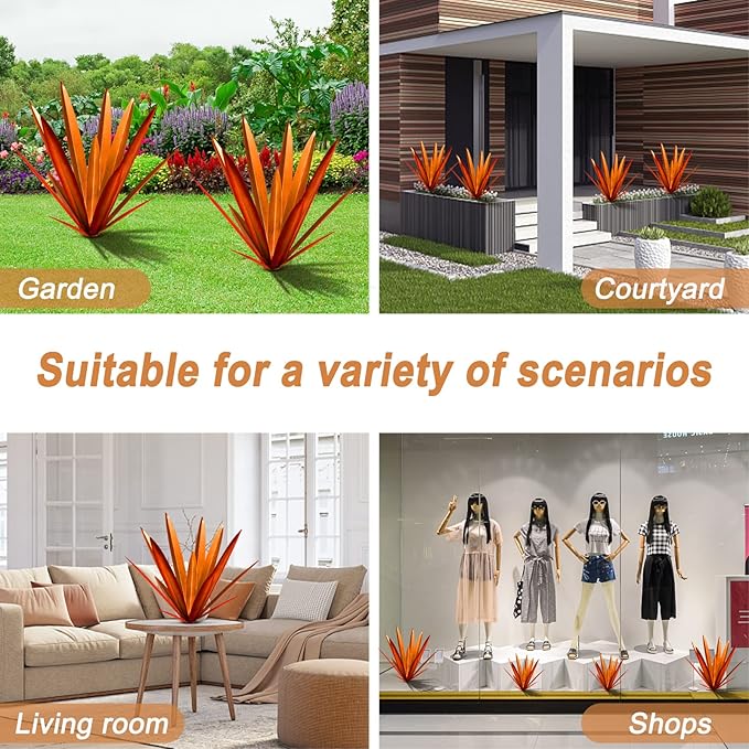 Homight Metal Tequila Country Sculpture DIY Tequila Plant Home Decor Country Tequila Garden Ornament Indooutdoor Statuette Patio Lawn Patio Stake Decoration Gift to The Garden