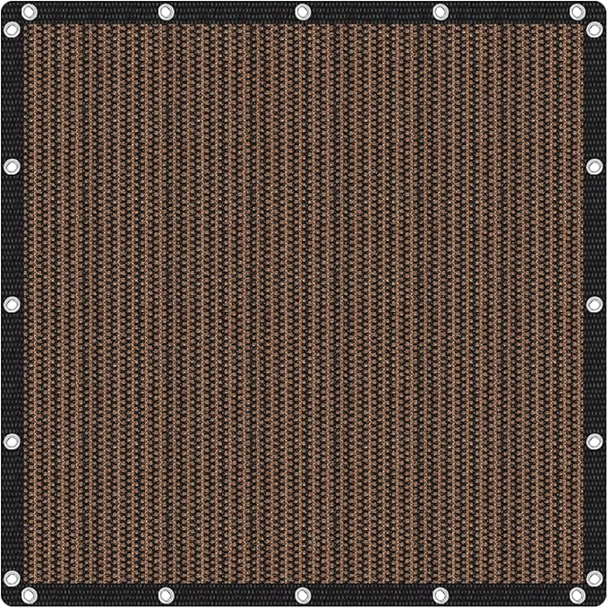 VICLLAX Shade Fabric Sun Shade Cloth with Every 2 FT Grommets for Patio Garden Pergola Cover Canopy 18x20 FT, Mocha