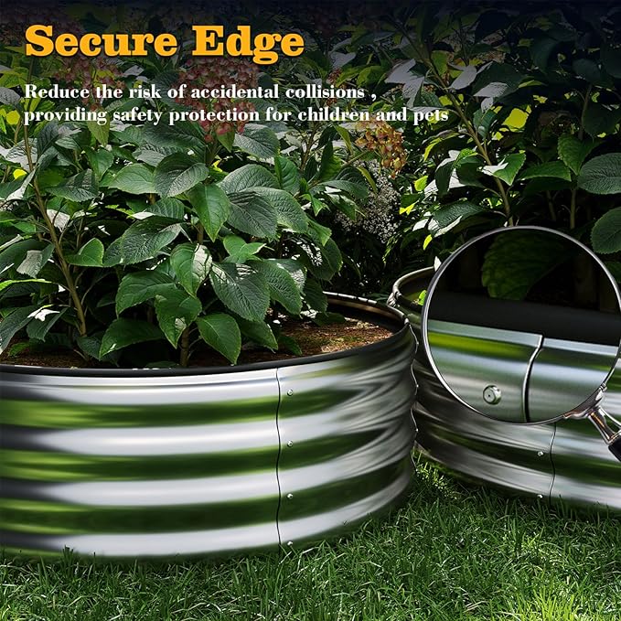 Galvanized Metal Planter Raised Garden Bed Kit for Gardening Outdoor，4x2x1ft Planter Grow Garden Box Raised Flower Bed，Long Vegetable Clearance Herb Raised Garden Beds for Gardening Green
