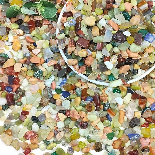 2LB Colorful Pebbles for Succulent, 3/8 Inch Natural River Rocks for Plants, Natural Decorative Polished Pebbles for Cactus,Vases, Planters,Outdoor Gardening and Indoor Plants