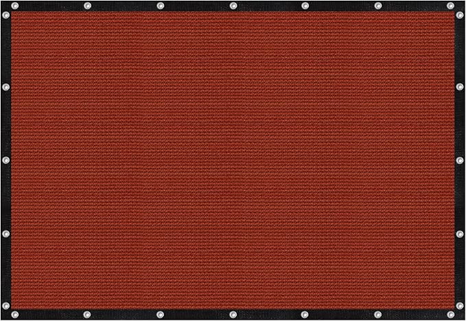 VICLLAX Shade Fabric Sun Shade Cloth with Every 2 FT Grommets for Patio Garden Pergola Cover Canopy 19x22 FT, Rust Red