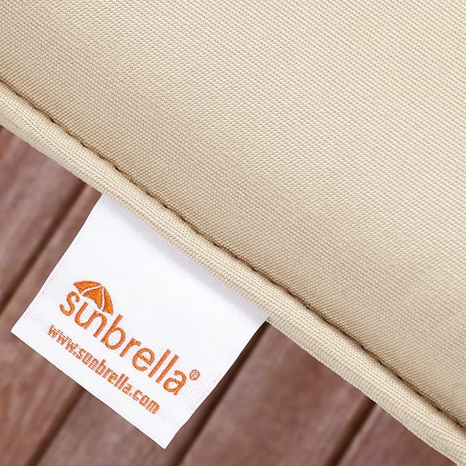 Sorra Home Sunbrella Bristol Square Chair Cushion (Set of 2) - Fade & Water Resistant, Outdoor & Indoor Patio Seat Cushion with Plush Foam - Canvas Sunflower (19" x 19" x 2.5")