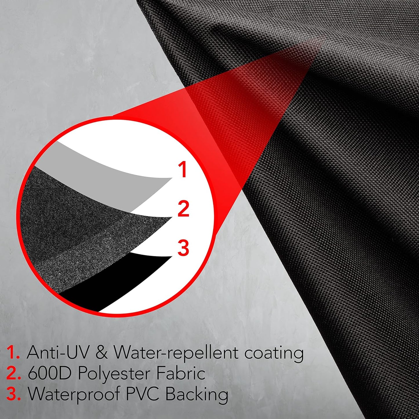 Heavy Duty BBQ Grill Cover for Outdoor Grill, 72 Inch – Waterproof, Weather Resistant, UV & Fade Resistant with Adjustable Straps – Gas Grill Cover for Weber, Genesis, Charbroil, etc. Black