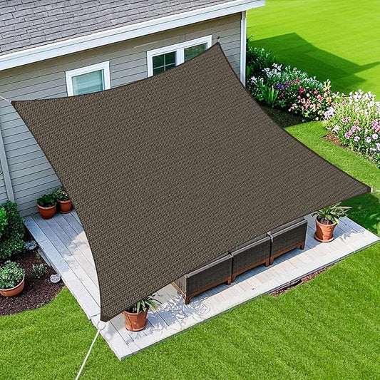 Amagenix Sun Shade Sail 6X14 Curved Edge Outdoor Shade Canopy Mocha Breathable 95% UV Block Shade Cloth for Patio Garden Backyard (We Make Custom Size)