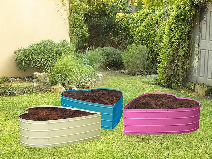 Galvanized Raised Garden Beds Outdoor // Planter Raised Beds for Gardening, Vegetables, Flowers // Large Metal Garden Box (Silver) // Patent Pending Tool-Free Assembly