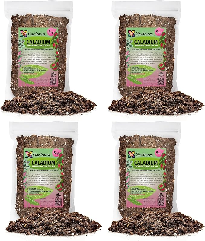 Caladium Potting Mix - Unlock Robust Growth and Striking Leaf Color with Our High-Performance Formula - 20 Quart