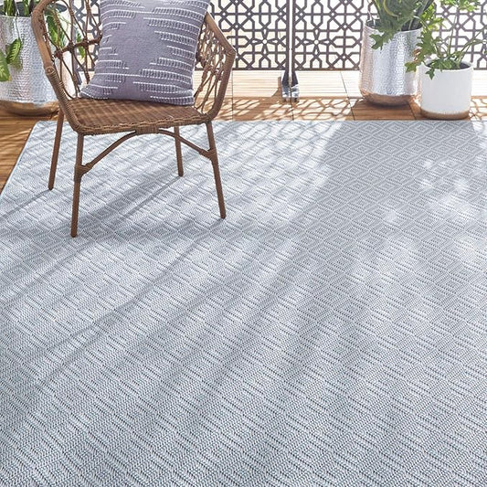 Home Dynamix Tripoli Lydia Indoor/Outdoor Area Rug 7'10"x10'2", Modern Blue