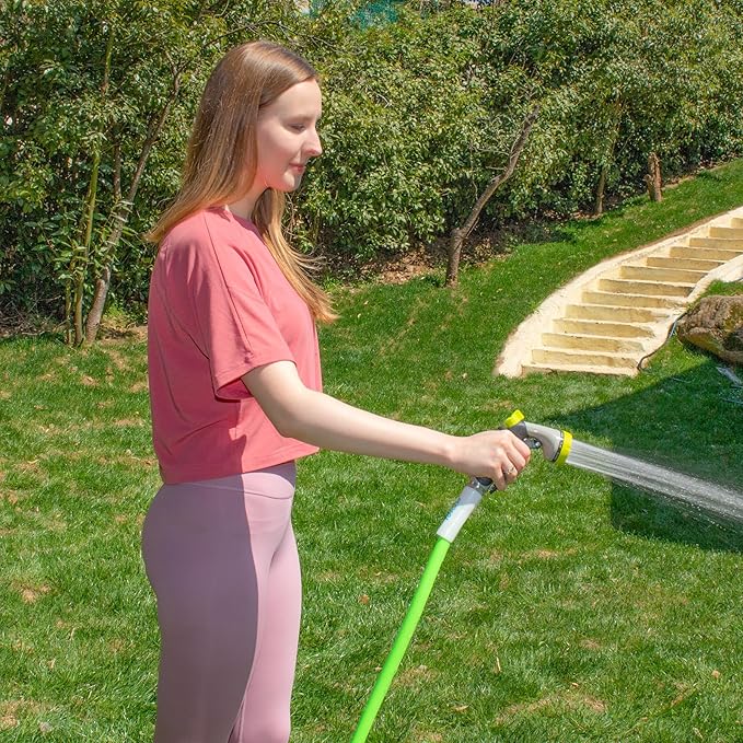 Fevone 25 ft Garden Hose, Heavy Duty Water Hose, Hybrid Polymer, Kink Resistance, Flexible, Durable, Leak Free, Aluminum Fittings, 3/4" GHT, 5/8" ID, 600 Psi, Drinking Water Safe