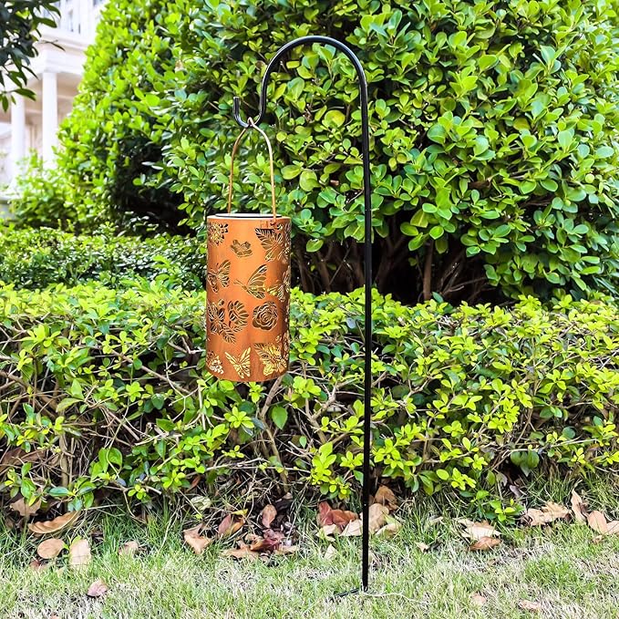 Butterfly Solar Gardening Gifts Lanterns Decorative Outdoor, Flower Pattern Solar Hanging Lights Waterproof, Garden Decor for Women Mom Grandma, Yard Gifts for Patio, Pathway, Landscape