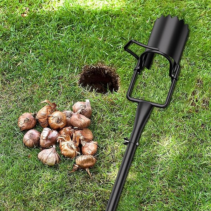 FLORA GUARD Long Handle Bulb Planter Tool, Standing Gardening Bulb Transplanter, Turf Remover Lawn Inserter - for Digging Holes