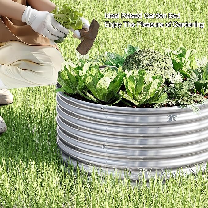 3 Pack 2x2ft Galvanized Raised Garden Bed Outdoor, Metal Garden Bed for Vegetables, Above Ground Garden Box for Flower, Steel Raised Beds for Gardening - 2FTx2FTx10inch