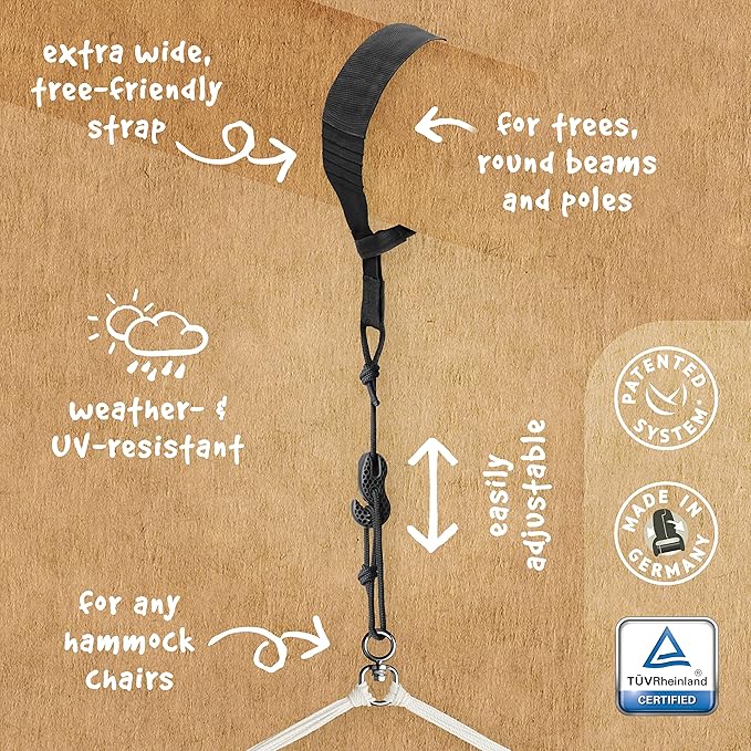 LA SIESTA® XL King Habana Cotton Hammock Chair Swing & Tree Mount Kit - Hammock Swing Chair w/Suspension Kit for Trees Beams & Posts - Indoor Outdoor Hanging Chair for Bedroom Patio - Chocolate