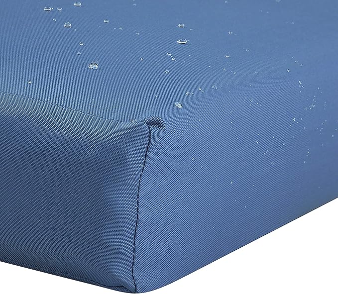 Classic Accessories Ravenna Water-Resistant 17 x 15 x 2 Inch Patio Seat Cushion, Empire Blue, Chair Seat Cushion