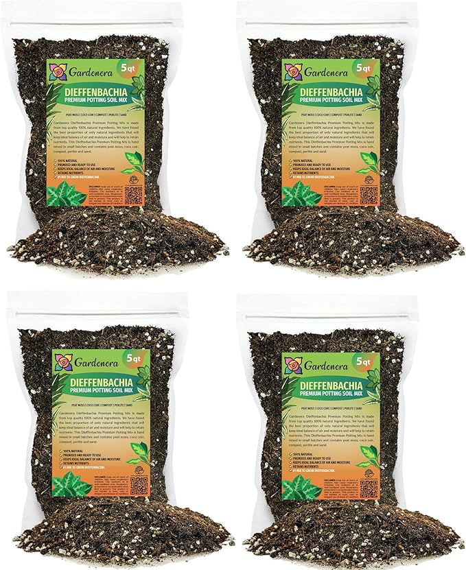 Premium Dumb Cane Potting Soil Mix - Ideal Blend for Growing Robust and Healthy Dumb Cane Plants - 20 Quart