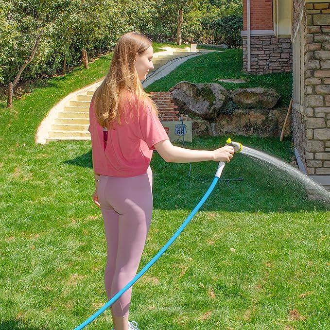 Fevone 75 ft Garden Hose, Heavy Duty Water Hose, Hybrid Polymer, Kink Resistance, Flexible, Durable, Leak Free, Aluminum Fittings, 3/4" GHT, 5/8" ID, 600 Psi, Drinking Water Safe